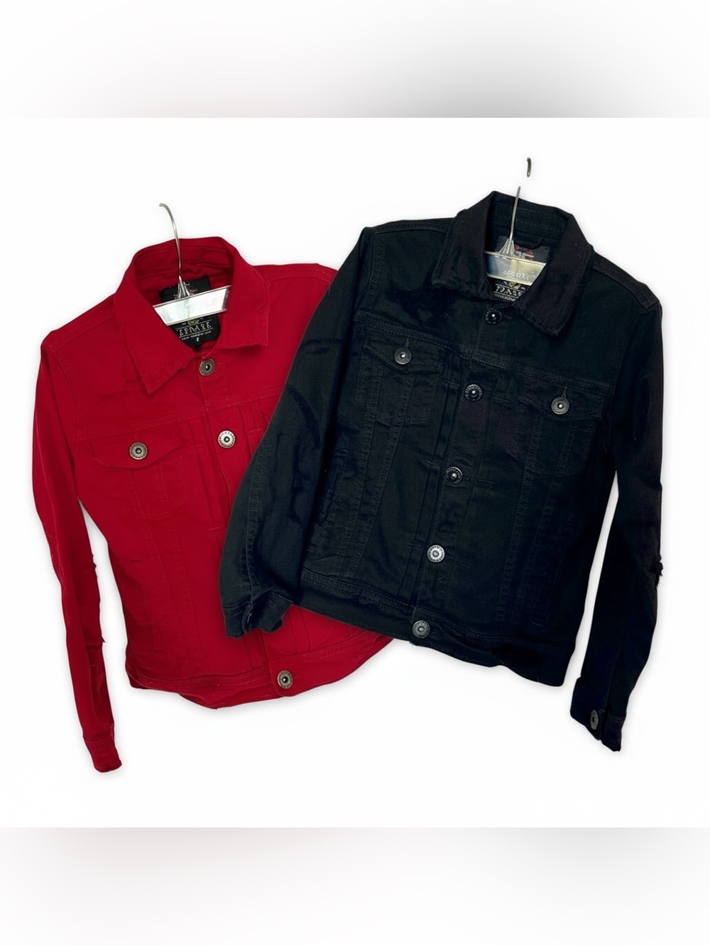 Jordan Craig Kids Distressed Denim Trucker Jacket Bundle Set Black Red Size 7